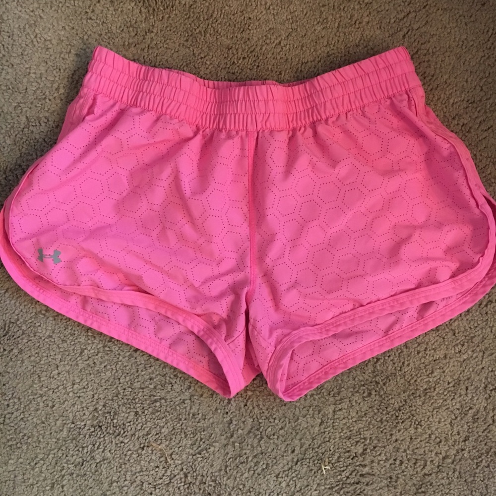 Under armor bright pink shorts